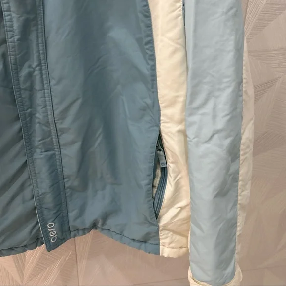 Aero Coat Size Large Hooded Womens Blue Nylon Full Zip Pockets Ski Jacket - Picture 2 of 11